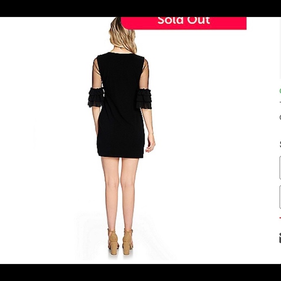 NWOT Marc Bouwer Knit & Woven 3/4 Mesh Tiered Sleeve Scoop Neck Sheath Dress - Picture 6 of 7